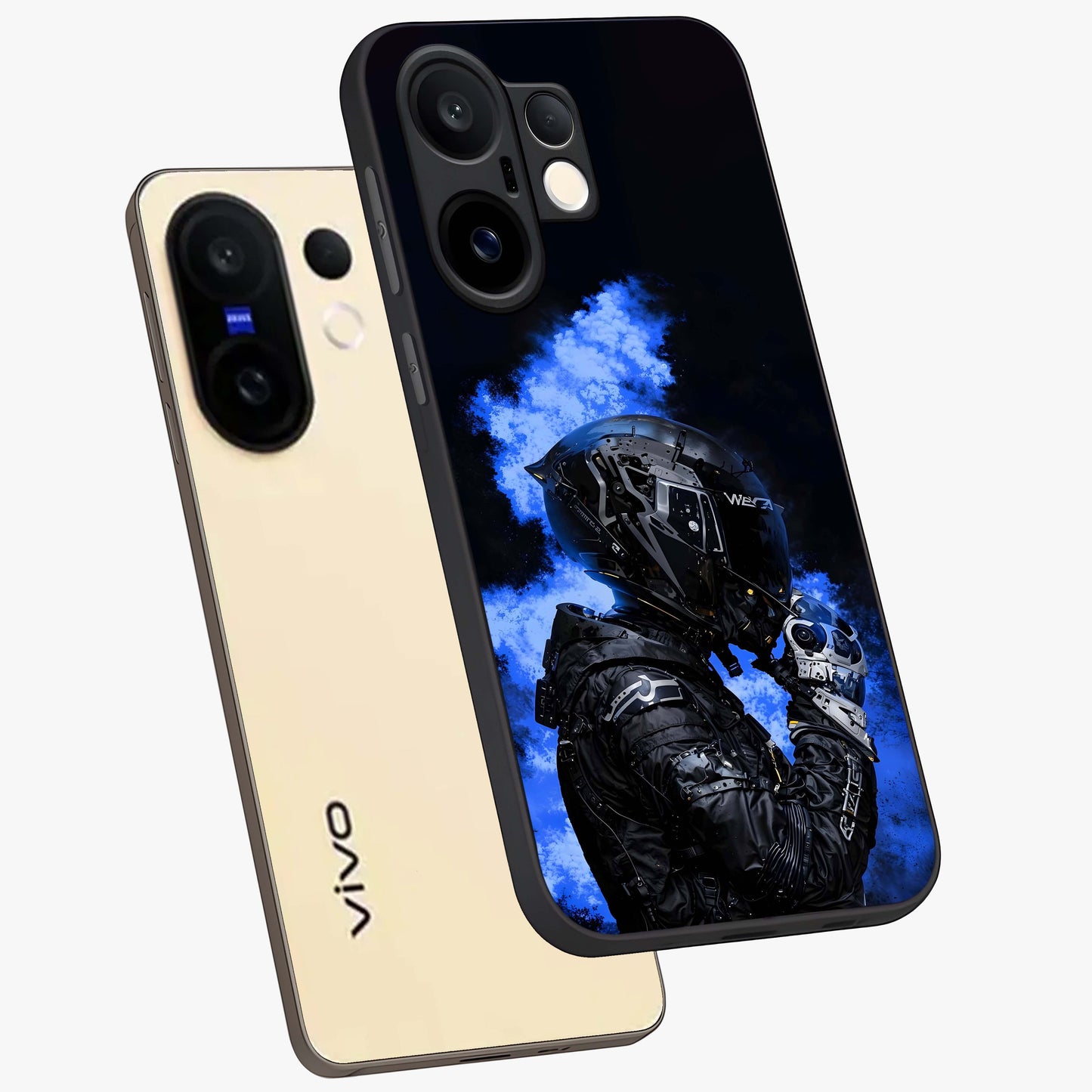 Cyber Sentinel Protocol Glass Case displayed in angled mockup highlighting digital cyber design with sci-fi aesthetic style.