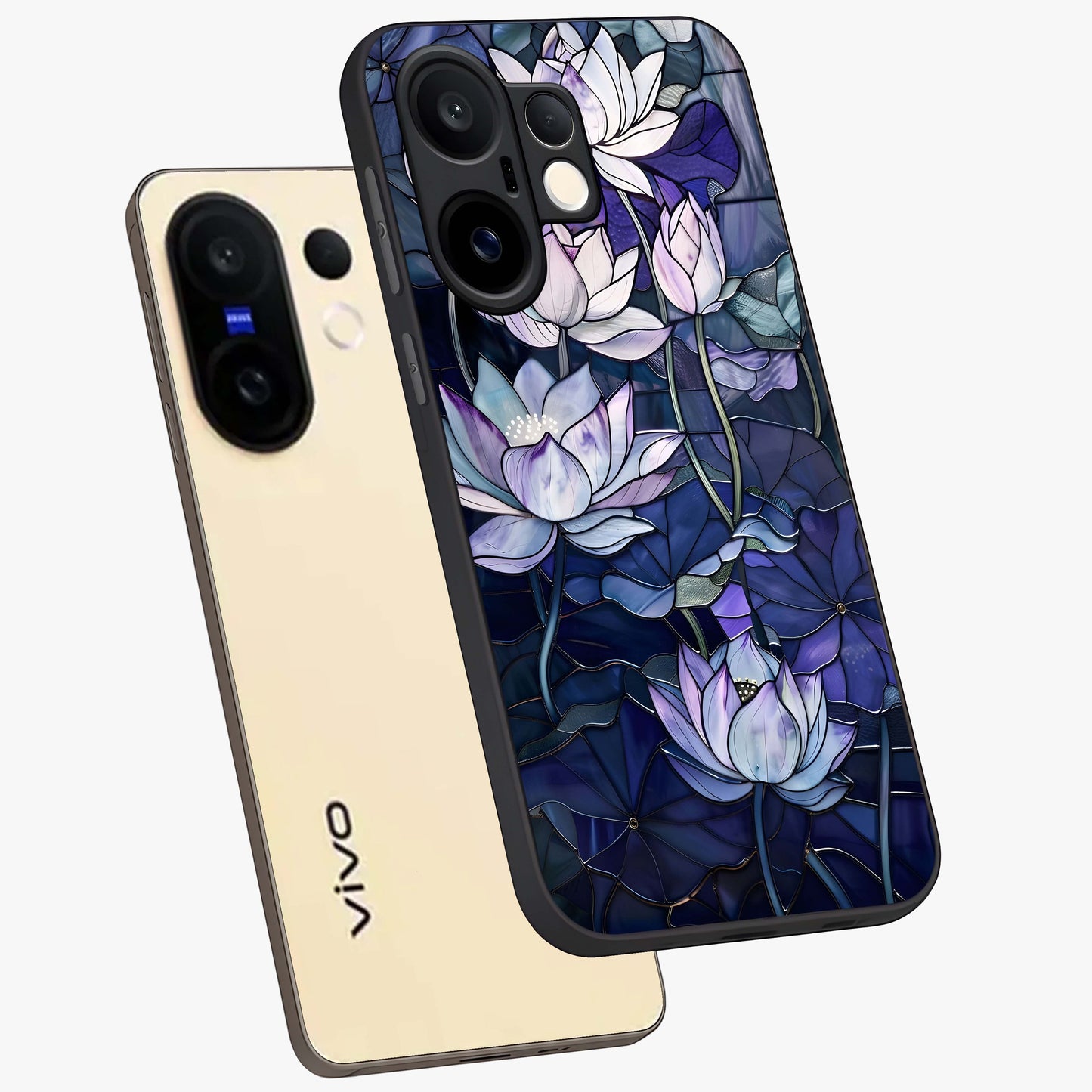 Gloss Petal Rush Glass Case displayed in angled mockup highlighting vibrant petal design with elegant floral aesthetic.