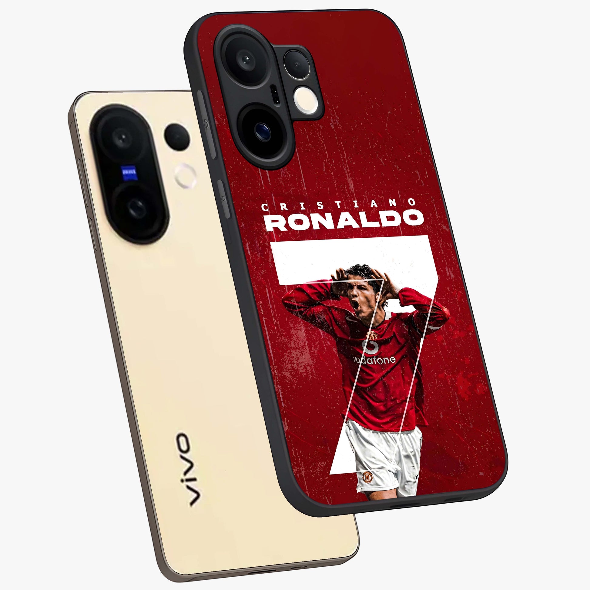 Goal Celebration Legacy Glass Case displayed in angled mockup highlighting energetic sports celebration design with bold athletic theme.