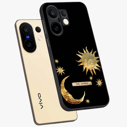 Gold Sun Blush Glass Case displayed in angled mockup highlighting radiant sun design with warm golden aesthetic.