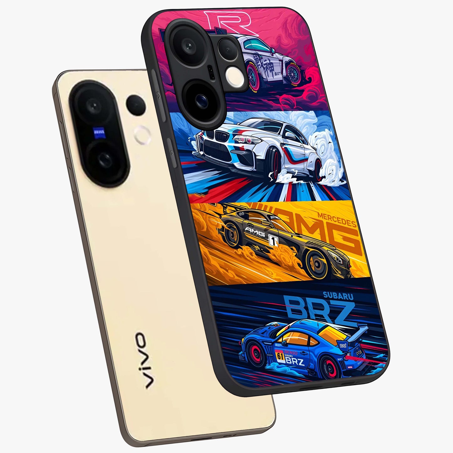 JDM Sports Car Glass Case displayed in angled mockup highlighting sleek Japanese racing car design with automotive aesthetic.