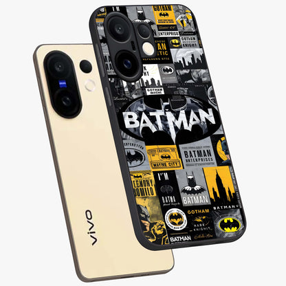Knight Gotham Rise Glass Case displayed in angled mockup highlighting powerful knight silhouette design with dramatic aesthetic.