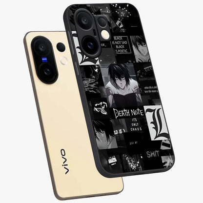 Midnight Chaos Mind Glass Case displayed in angled mockup highlighting chaotic artistic design with dramatic midnight aesthetic.