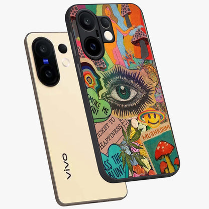 Mystic Eye Wonderland Glass Case displayed in angled mockup highlighting magical eye illustration with dreamy aesthetic.