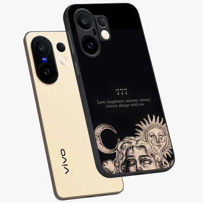 Mystic Victory Aura Glass Case displayed in angled mockup highlighting energetic aura design with bold mystical aesthetic.