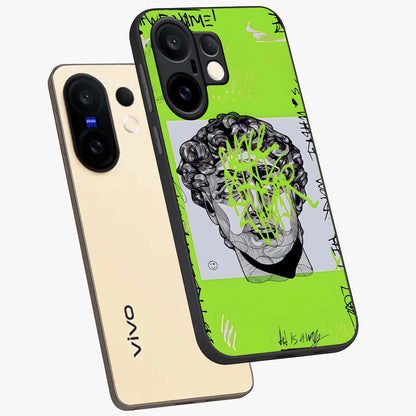 Neo Graffiti Rebellion Glass Case displayed in angled mockup highlighting urban street art design with rebellious aesthetic.