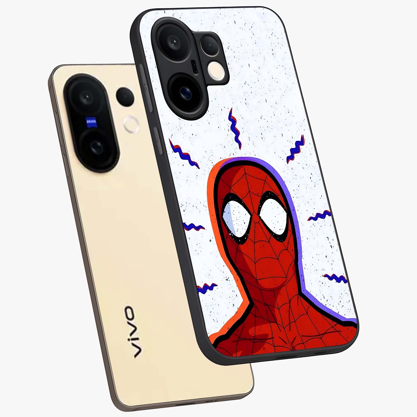 Omg Spiderman Glass Case displayed in angled mockup highlighting dynamic hero illustration with action comic aesthetic.