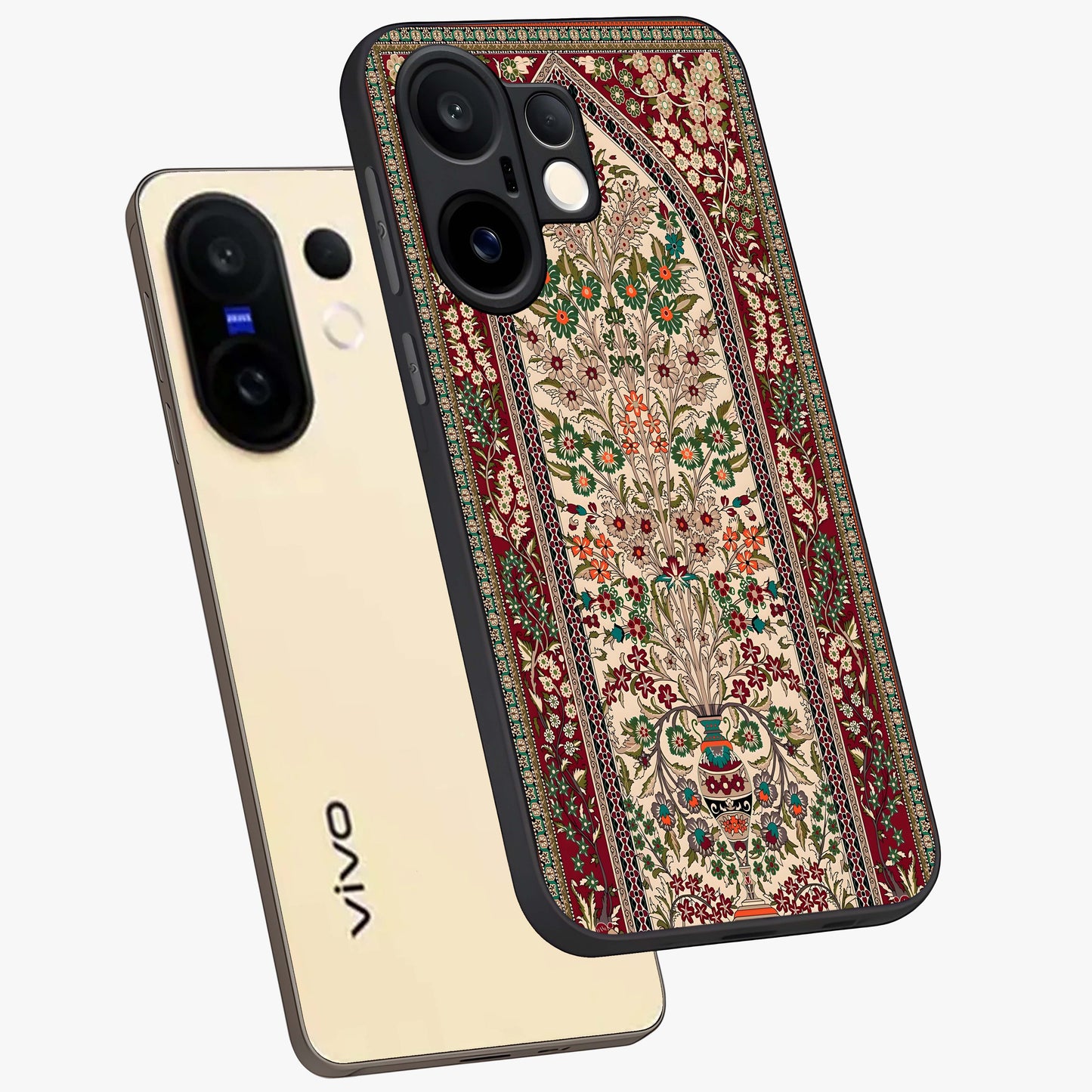 Persian Inspired Glass Case displayed in angled mockup highlighting intricate traditional design with elegant cultural aesthetic.