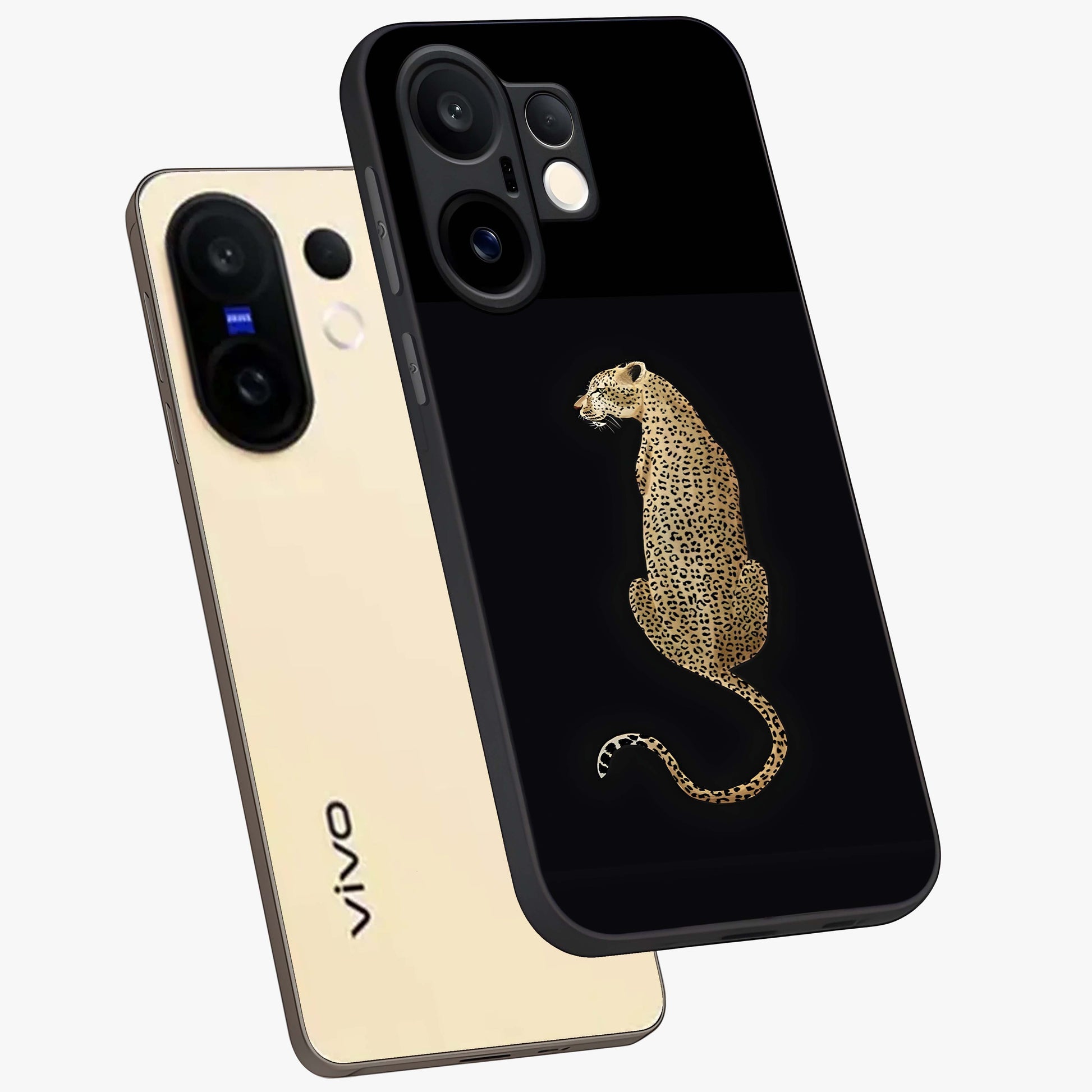Regal Leopard Glass Case displayed in angled mockup highlighting powerful animal illustration with stylish wild aesthetic.