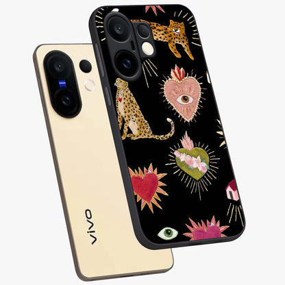 Sacred Jungle Heart Glass Case displayed in angled mockup highlighting lush tropical design with natural aesthetic style.