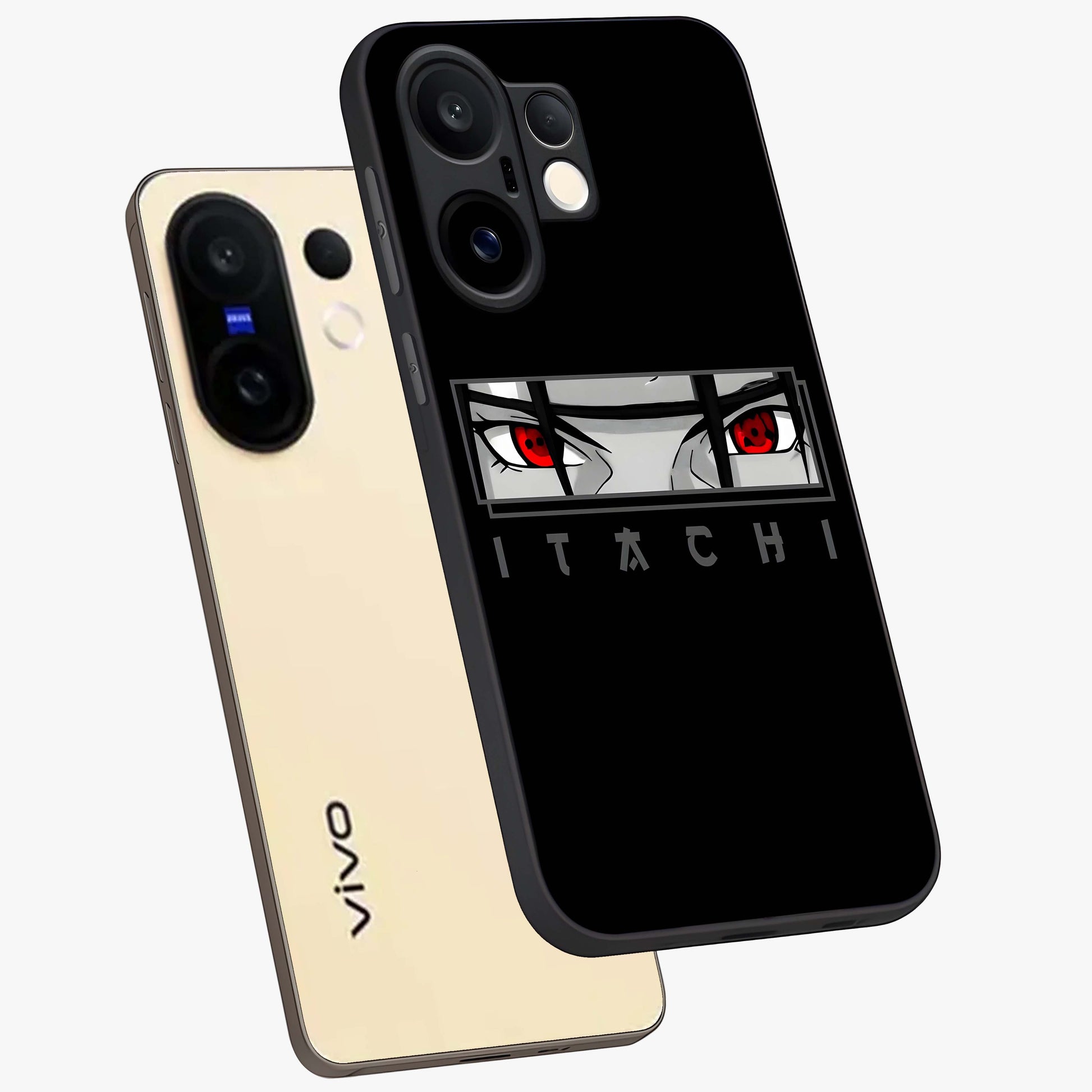 Scarlet Gaze Dominance Glass Case displayed in angled mockup highlighting intense visual design with bold scarlet aesthetic.