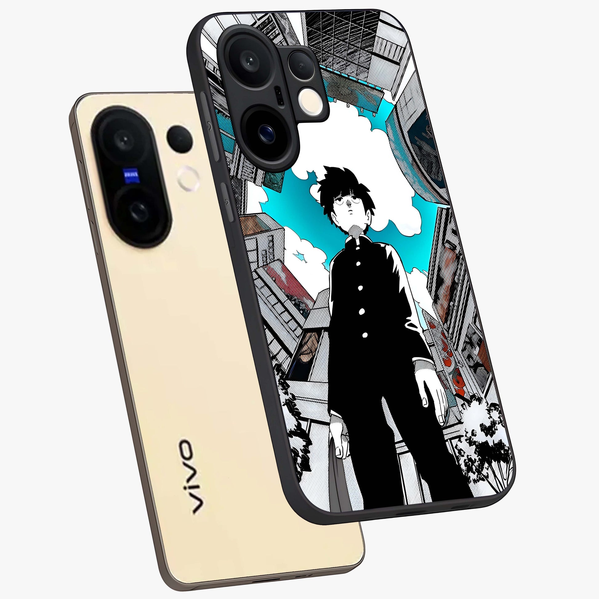 Silent Psychic Awakening Glass Case displayed in angled mockup highlighting spiritual awakening design with cosmic aesthetic.