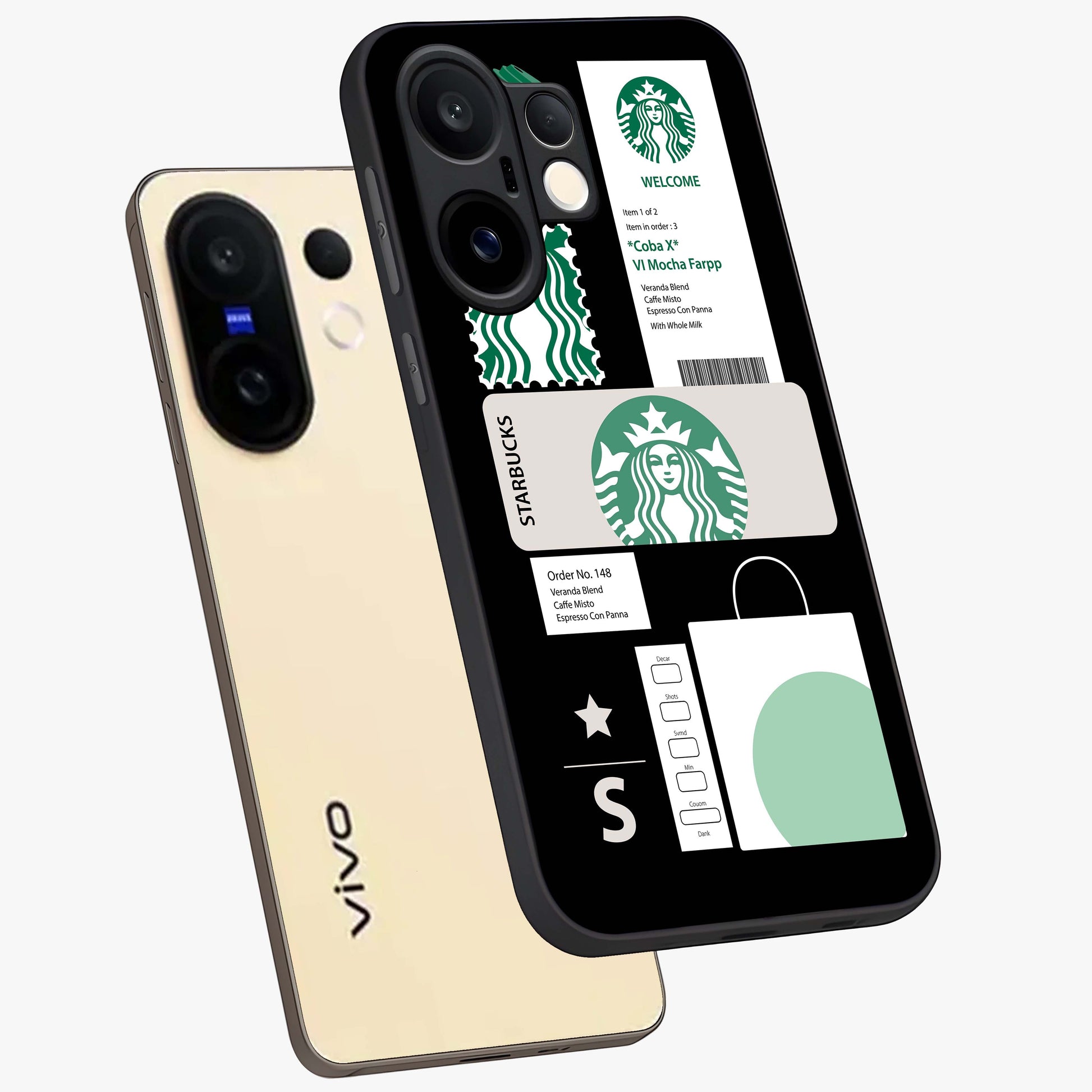 Starbucks Mocha Glass Case displayed in angled mockup highlighting stylish mocha themed design with cozy café aesthetic.
