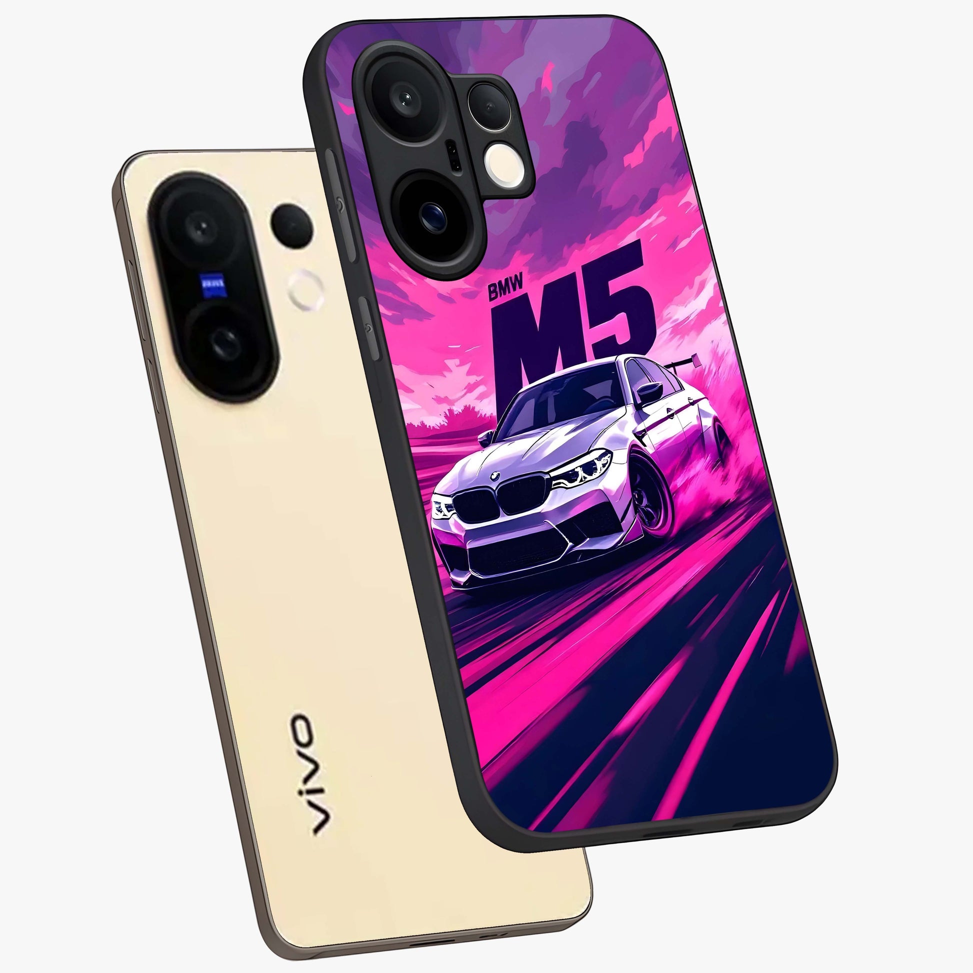 Velocity Drift Pulse Glass Case displayed in angled mockup highlighting dynamic drift design with sporty automotive aesthetic.