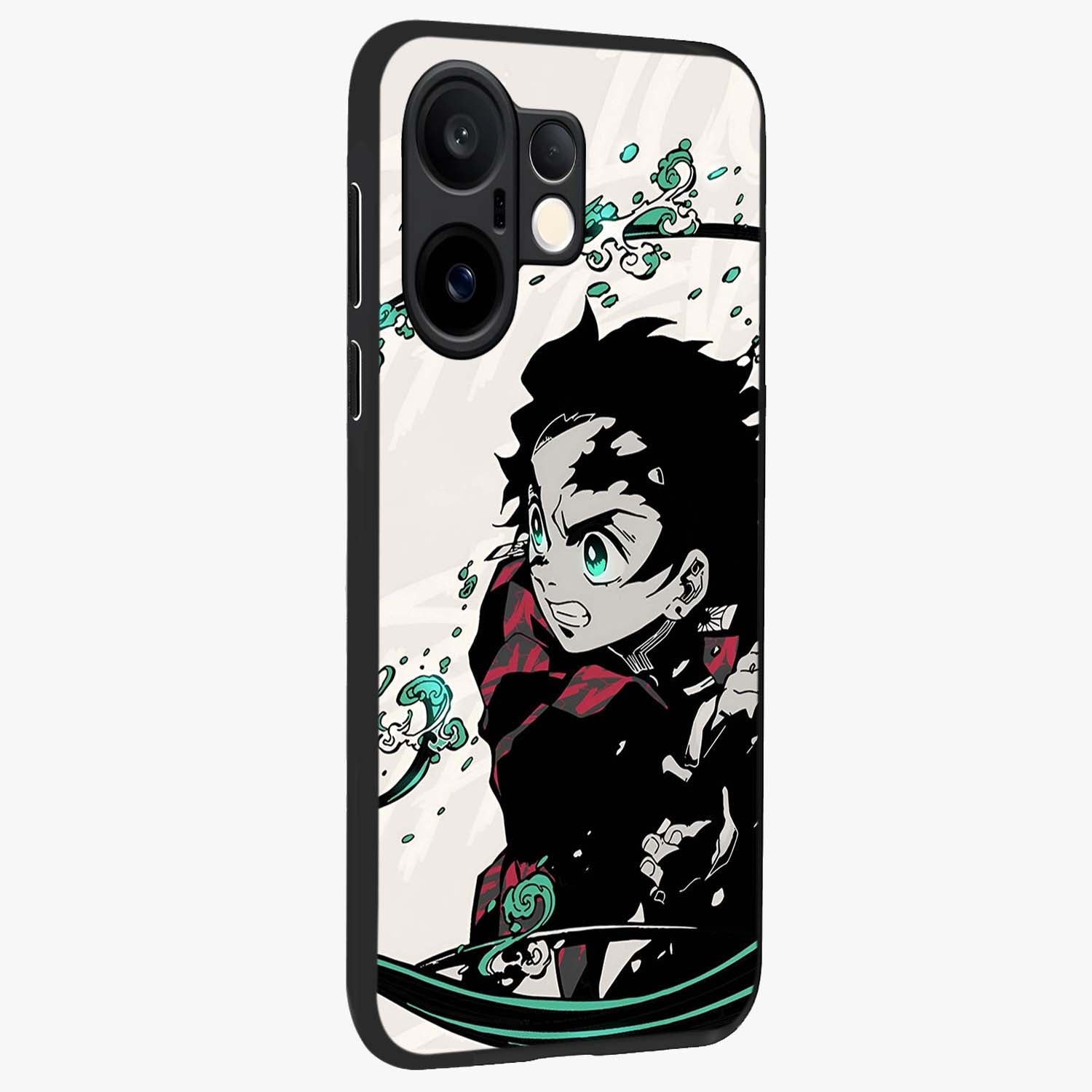 Demon Slayer Glass Case upright view showcasing powerful anime artwork with intense warrior theme.