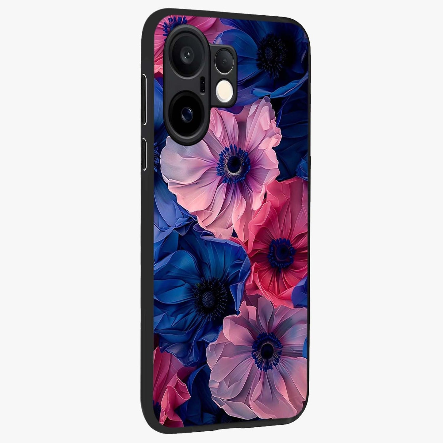 Flower Paper Art Pattern Glass Case upright view showcasing decorative paper floral artwork with creative craft style.
