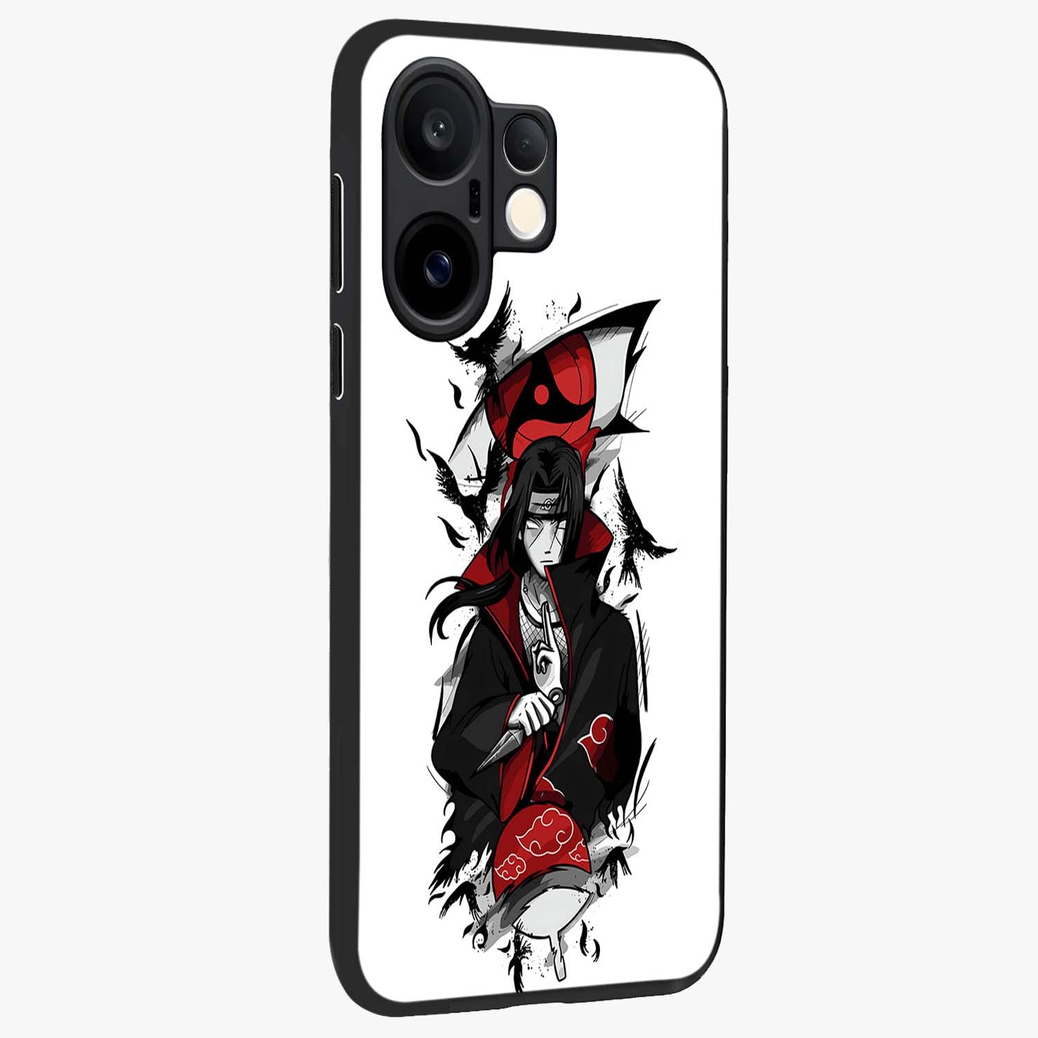 Itachi Limited Edition Naruto Anime Glass Case upright view showcasing intense anime artwork with powerful character theme.