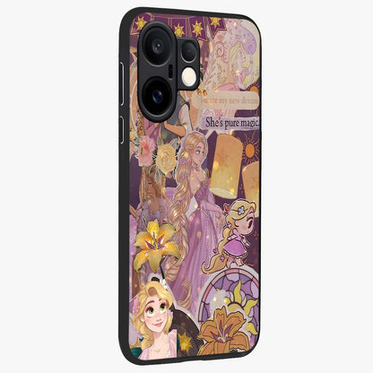Magical Tangled Dream Glass Case upright view showcasing enchanting artistic artwork with dreamy fantasy theme.