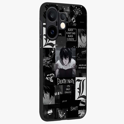 Midnight Chaos Mind Glass Case upright view showcasing expressive abstract artwork with bold dark theme.
