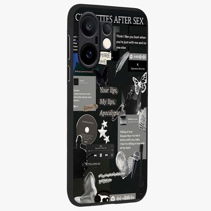 Midnight Love Echo Glass Case upright view showcasing expressive romantic artwork with dreamy midnight theme.