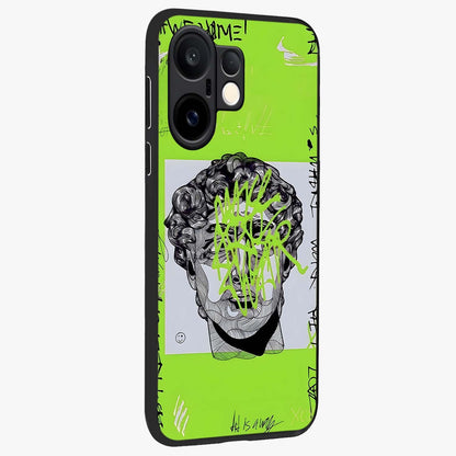 Neo Graffiti Rebellion Glass Case upright view showcasing colorful graffiti artwork with bold modern street style.
