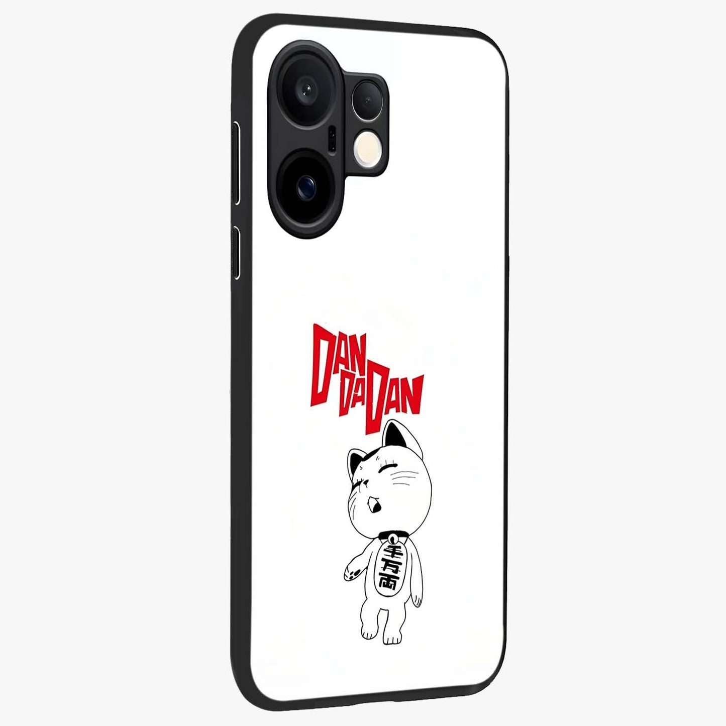 Playful Spirit Charm Glass Case upright view showcasing vibrant charm artwork with fun artistic theme.