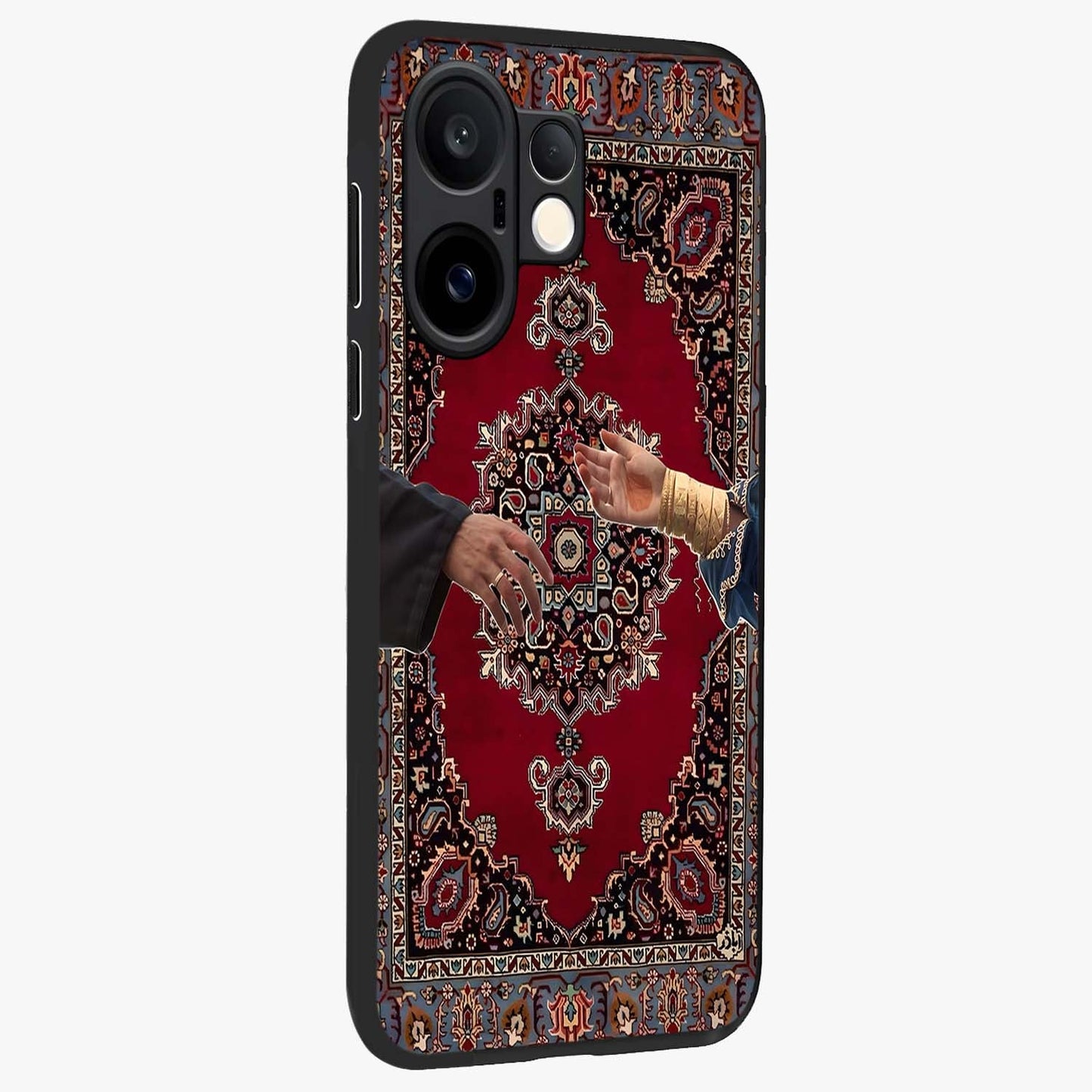 Royal Touch Reach Glass Case upright view showcasing stylish royal inspired artwork with graceful theme.