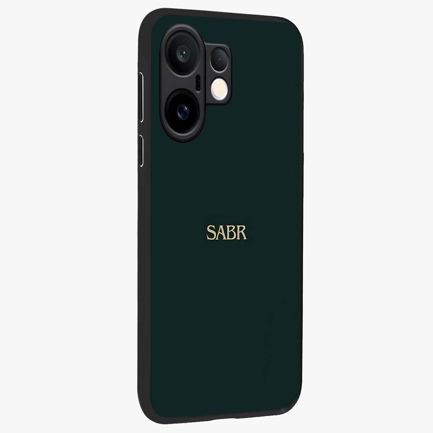 Sabr Minimal Patience Glass Case upright view showcasing calm minimalist artwork with motivational patience theme.