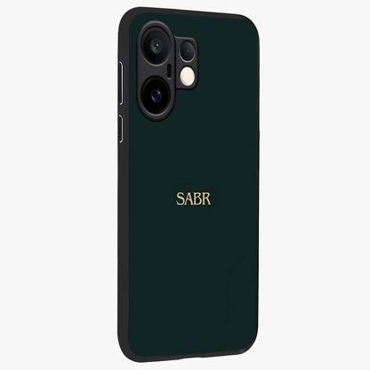 Sabr Minimal Patience Glass Case upright view showcasing calm minimalist artwork with motivational patience theme.