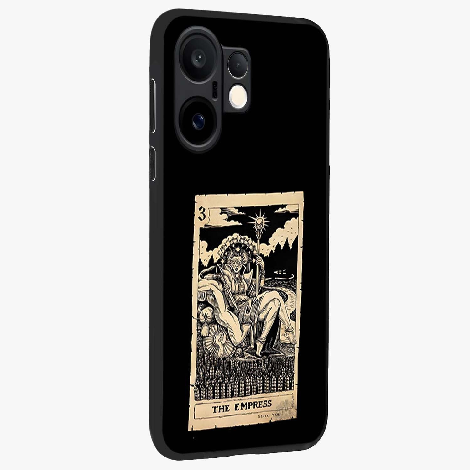 The Empress Glass Case upright view showcasing powerful empress themed artwork with luxurious artistic theme.