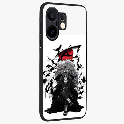 Uchiha Shadow Throne Glass Case upright view showcasing magical underwater galaxy artwork with vibrant cosmic theme.