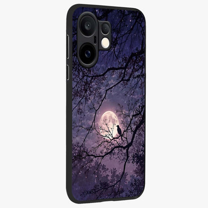 Whispering Moon Silence Glass Case upright view showcasing peaceful moon artwork with tranquil celestial theme.