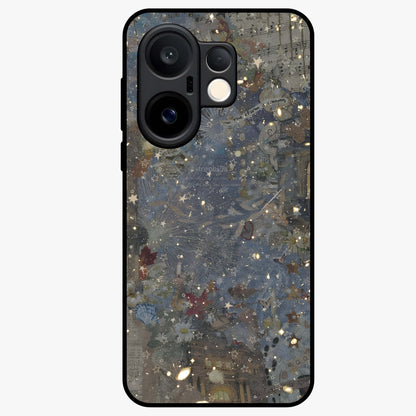 Aesthetic Astrolophia Glass Case showing flat back view with dreamy aesthetic design and glossy glass finish.