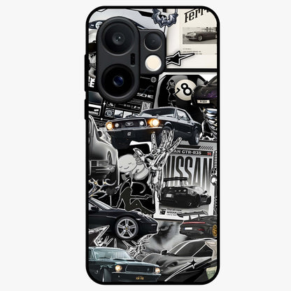 Aesthetic Dark Love Glass Case showing flat back view with dark romantic artwork and glossy glass finish.