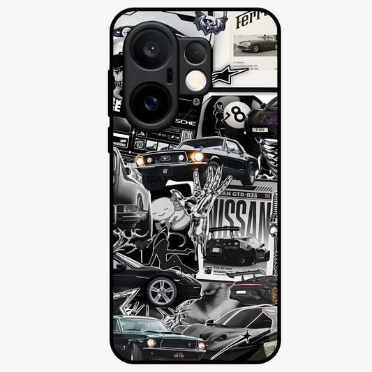 Aesthetic Dark Love Glass Case showing flat back view with dark romantic artwork and glossy glass finish.
