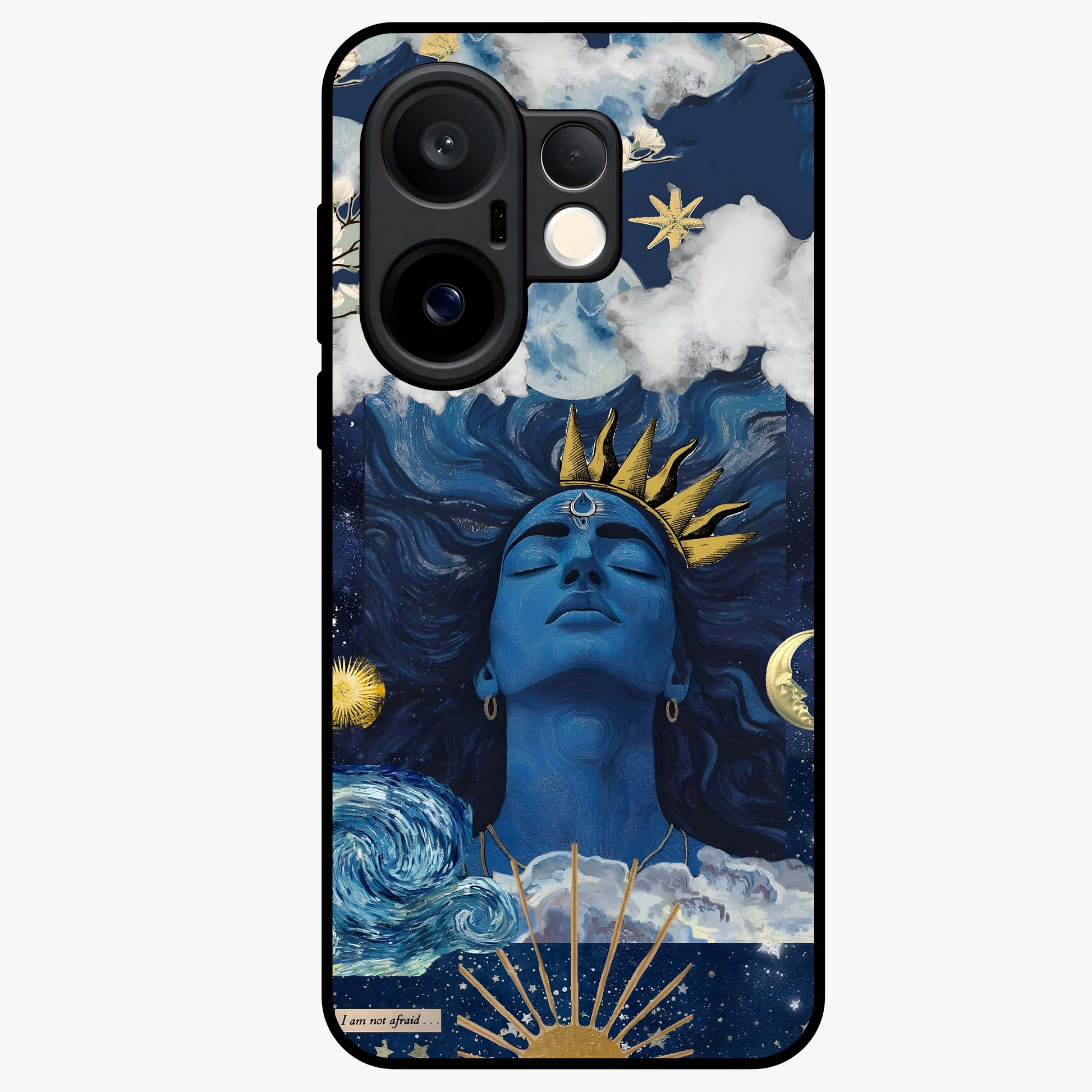 Aesthetic Lord Shiva Glass Case showing flat back view with divine Shiva artwork and glossy glass finish.