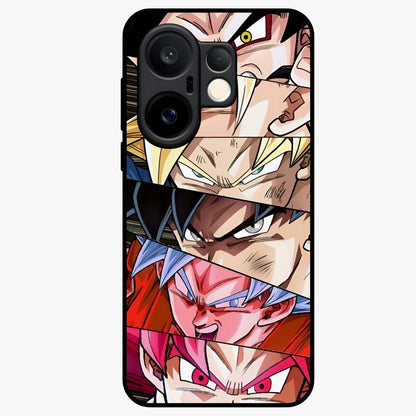 Anime Character Glass Case showing flat back view with vibrant anime artwork and glossy glass finish.