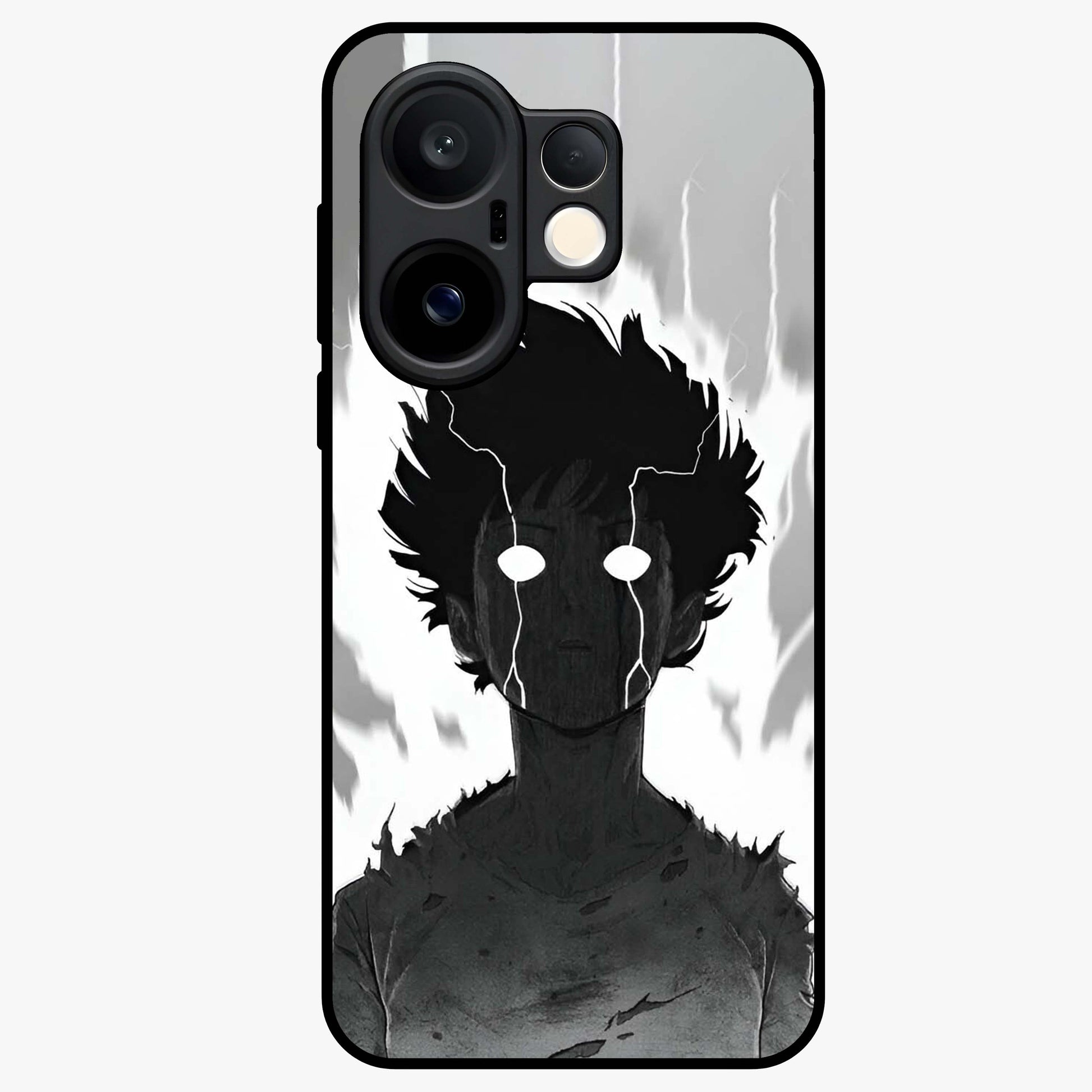 Awakened Inner Rage Glass Case showing flat back view with intense artistic artwork and glossy glass finish.