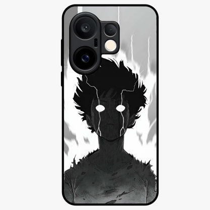 Awakened Inner Rage Glass Case showing flat back view with intense artistic artwork and glossy glass finish.