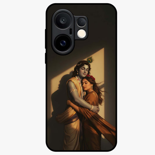 Divine Eternal Love Glass Case showing flat back view with spiritual love themed artwork and glossy glass finish.