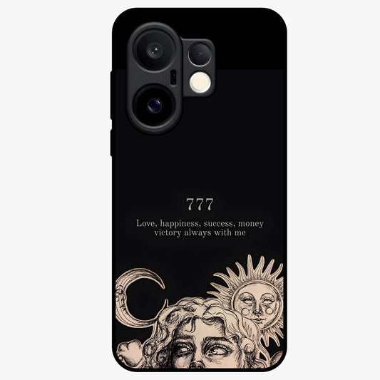 Mystic Victory Aura Glass Case showing flat back view with victory symbol artwork and glossy glass finish.