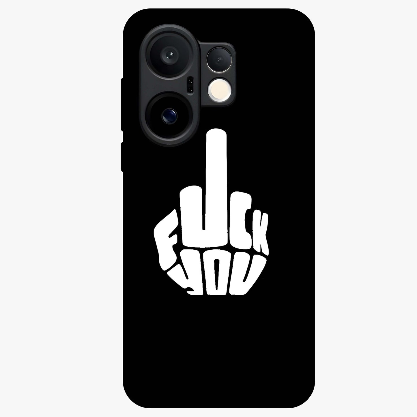Rebel Mode On Glass Case showing flat back view with bold rebellious typography artwork and glossy glass finish.