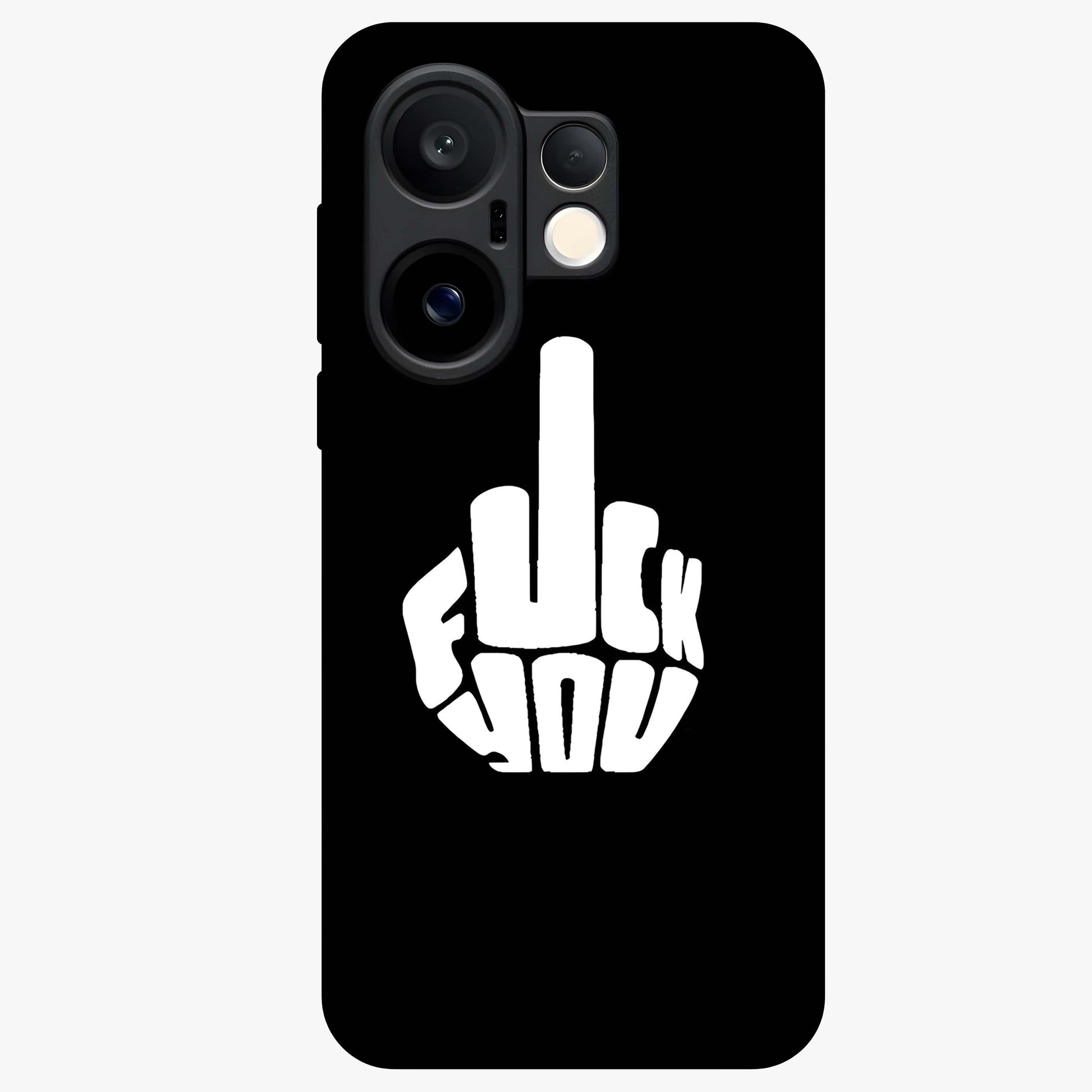 Rebel Mode On Glass Case showing flat back view with bold rebellious typography artwork and glossy glass finish.