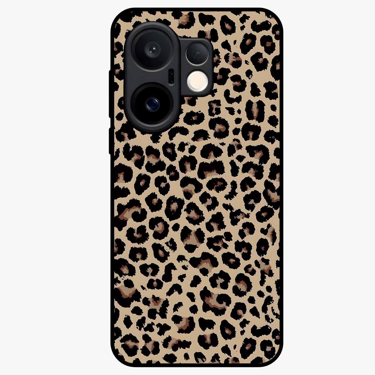 Savage Chic Pattern Glass Case showing flat back view with stylish patterned artwork and glossy glass finish.