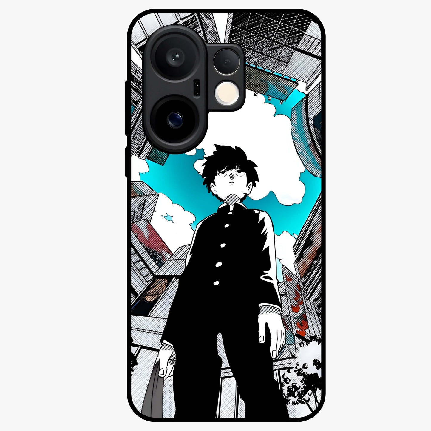 Silent Psychic Awakening Glass Case showing flat back view with mystical psychic themed artwork and glossy glass finish.