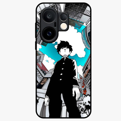 Silent Psychic Awakening Glass Case showing flat back view with mystical psychic themed artwork and glossy glass finish.