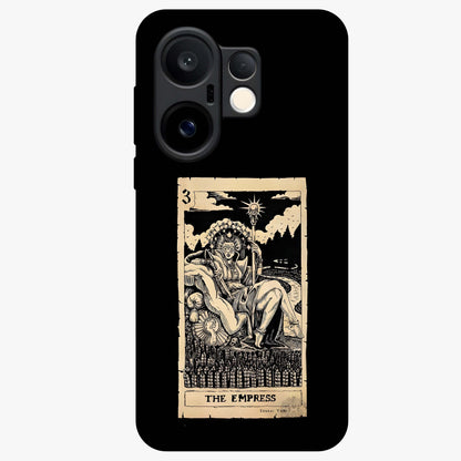 The Empress Glass Case showing flat back view with regal feminine artwork and glossy glass finish.