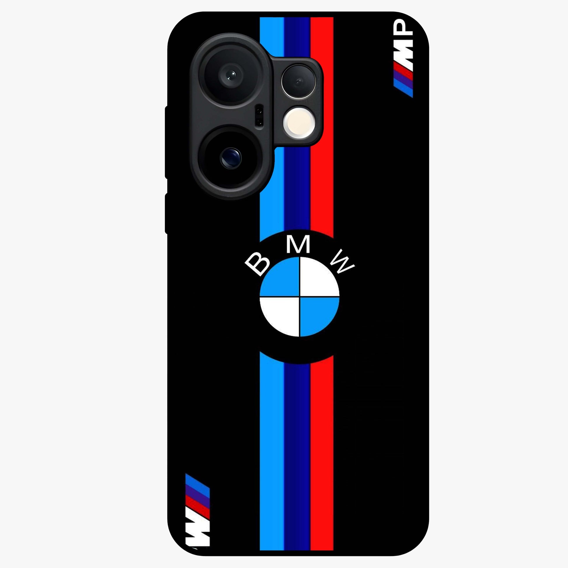 Turbo BMW Beast Glass Case showing flat back view with high performance sports car artwork and glossy glass finish.
