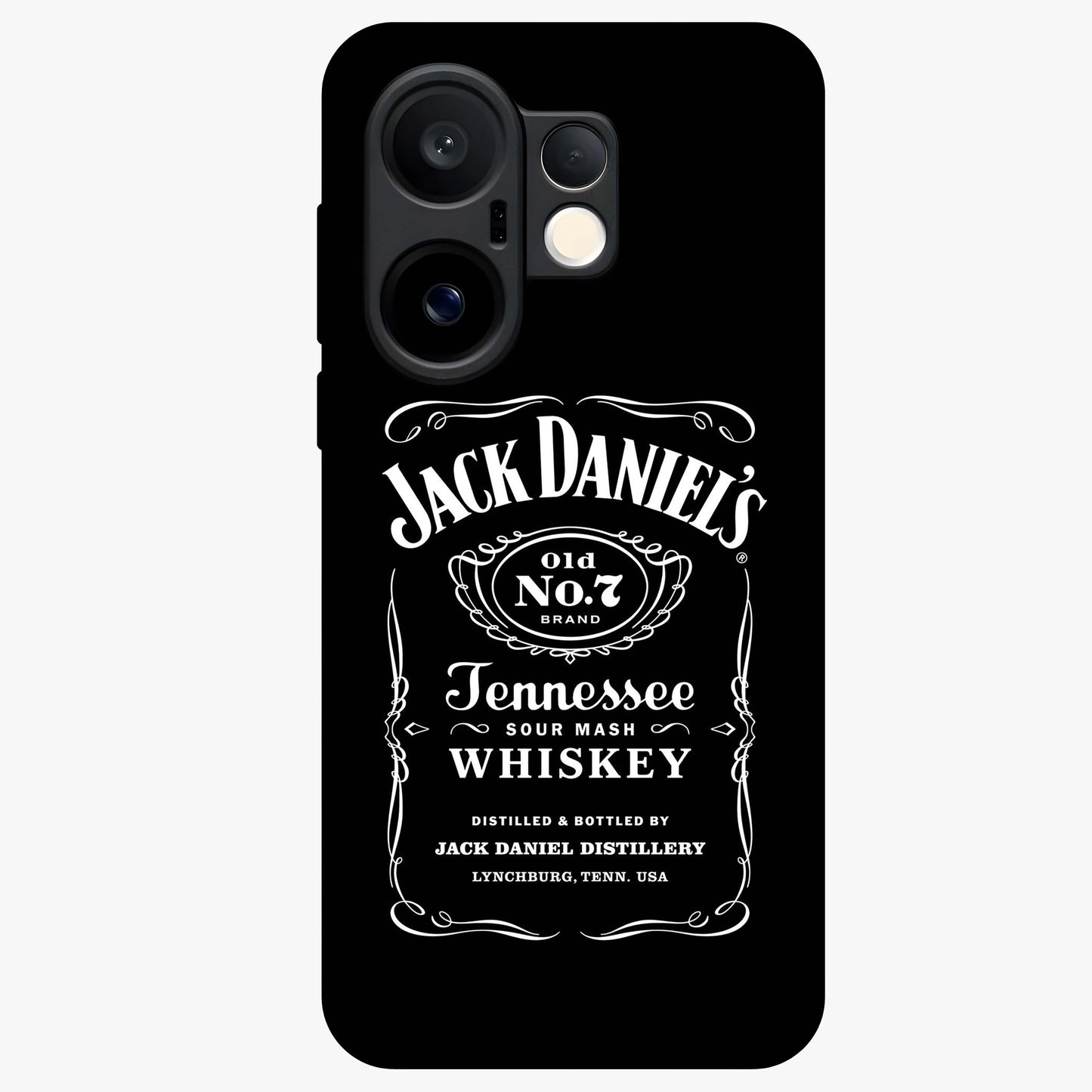 Vintage Whiskey Heritage Glass Case showing flat back view with classic whiskey inspired artwork and glossy glass finish.