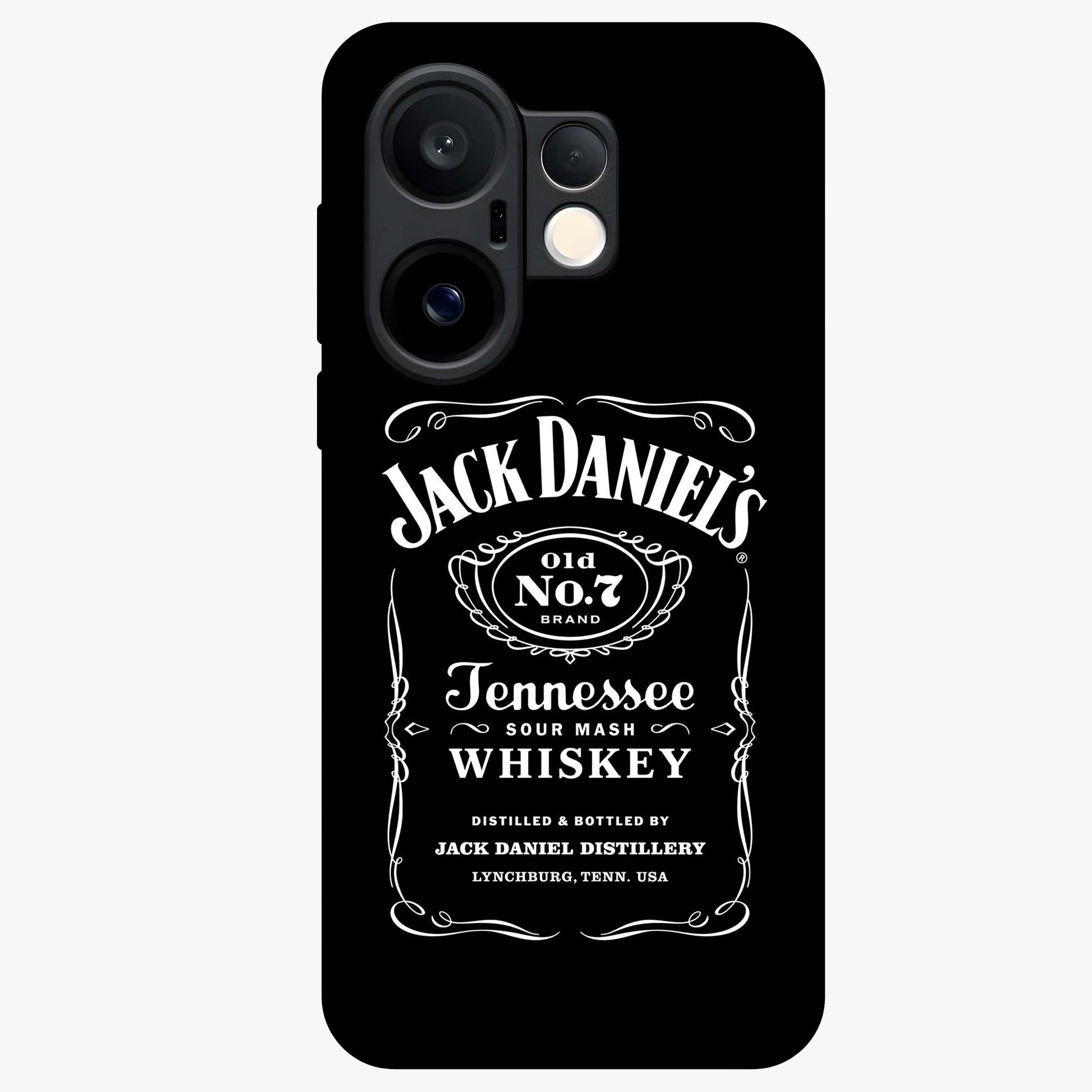 Vintage Whiskey Heritage Glass Case showing flat back view with classic whiskey inspired artwork and glossy glass finish.